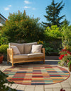 Coastal Terrace Collection Area Rug -  Harbor Round Multi  lifestyle 22