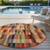 Coastal Terrace Collection Area Rug -  Harbor Round Multi  lifestyle 56