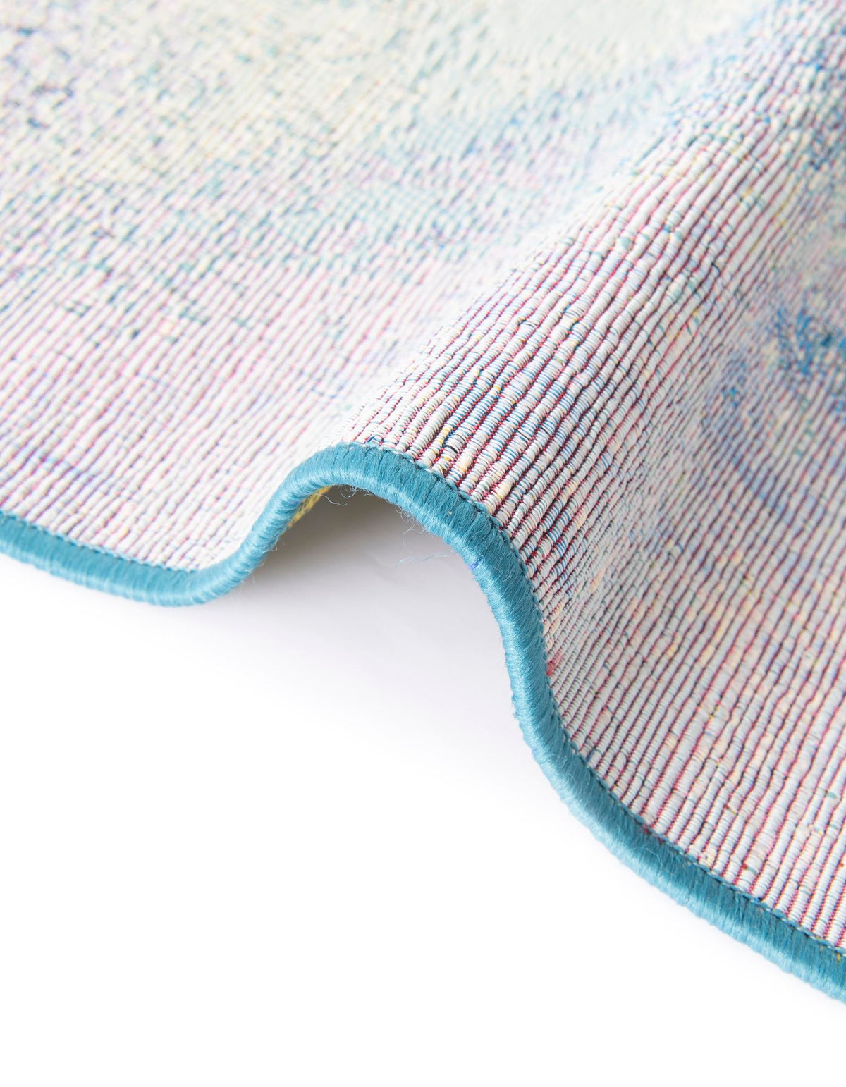Urban Terrace Collection Area Rug - Veranda Round Blue  lifestyle 24