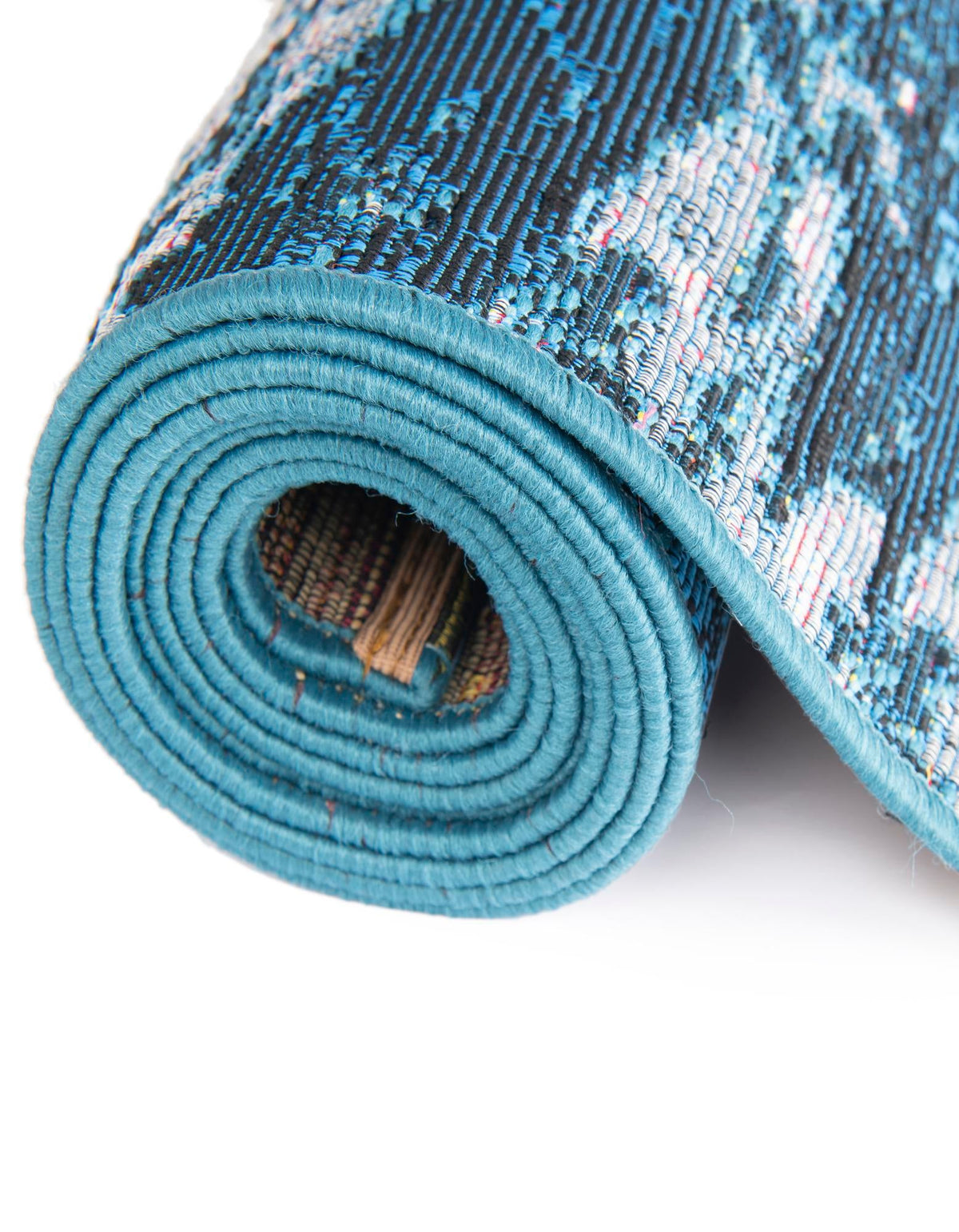 Urban Terrace Collection Area Rug - Veranda Round Blue  lifestyle 26