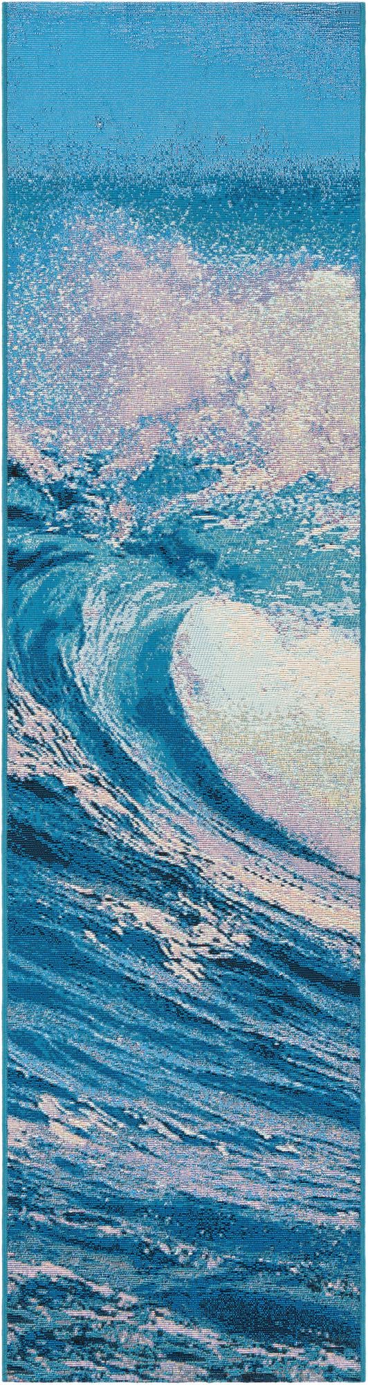 Urban Terrace Collection Area Rug - Veranda Runner Blue  lifestyle 31