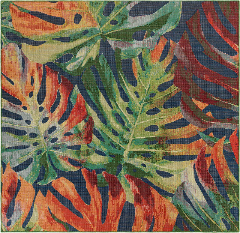 Coastal Terrace Collection Area Rug -  Pier Square Multi  lifestyle 18