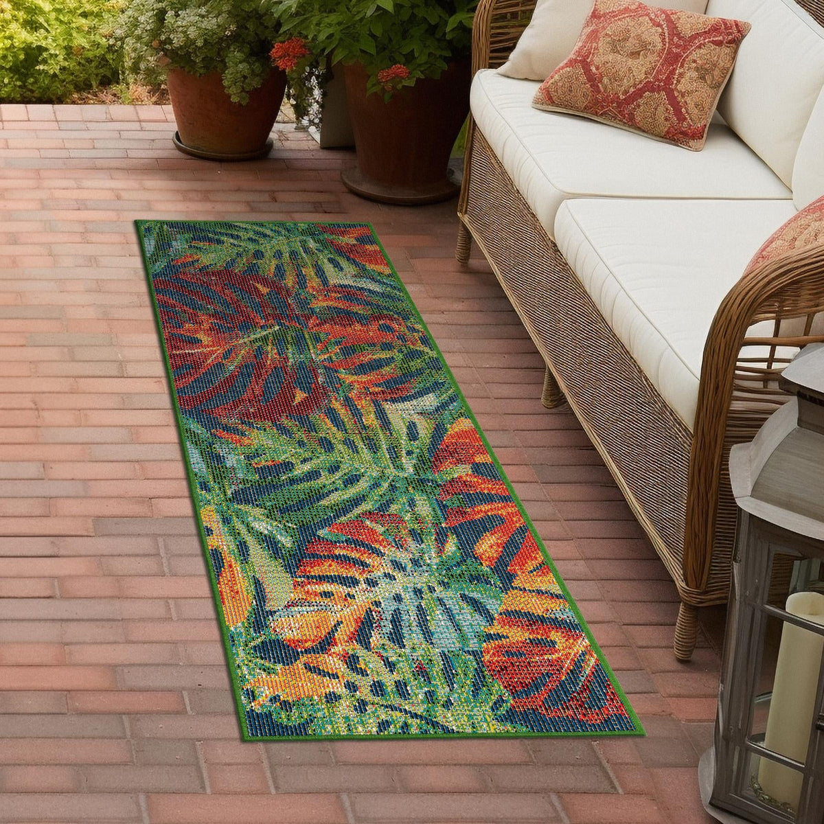 Coastal Terrace Collection Area Rug -  Pier Runner Multi  lifestyle 58