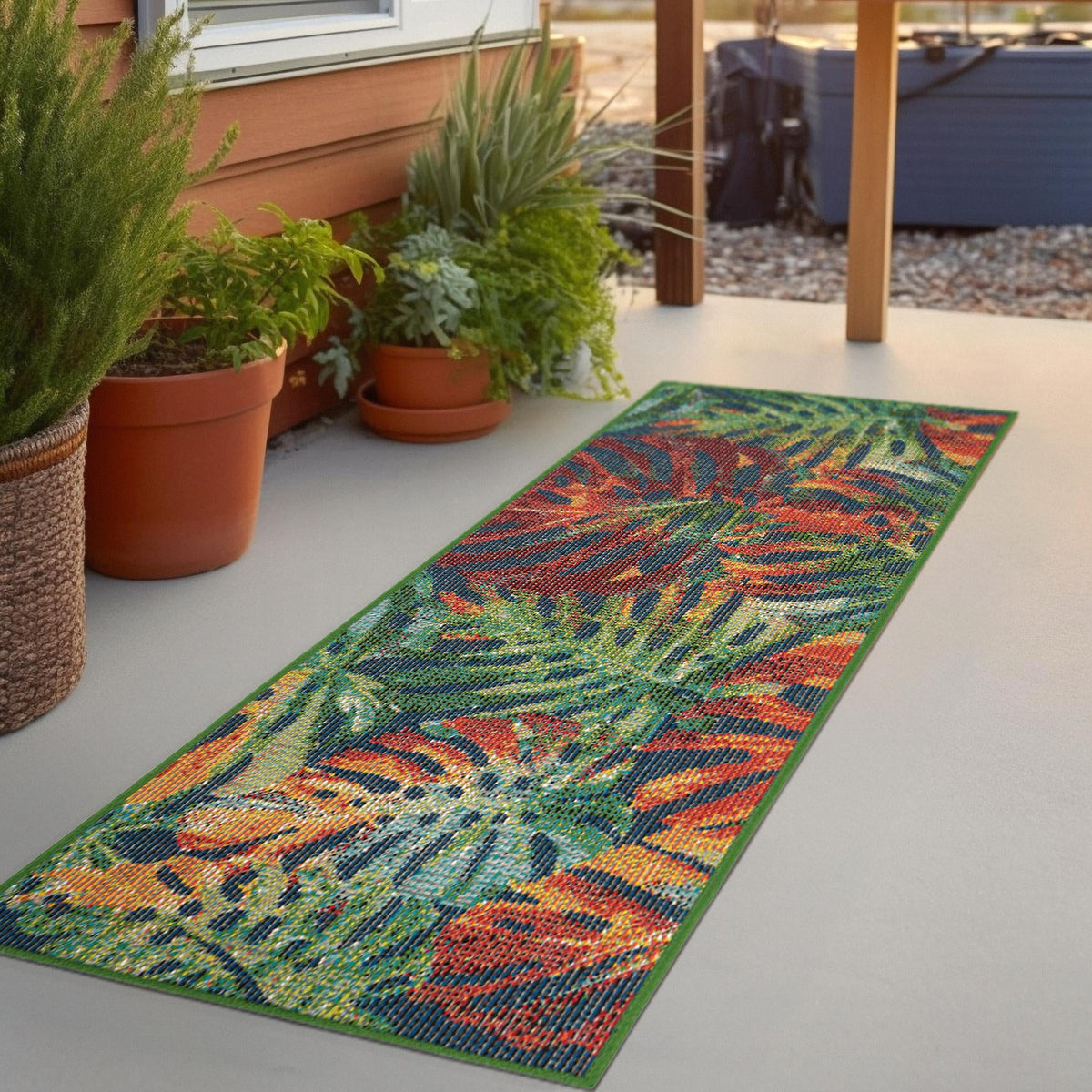 Coastal Terrace Collection Area Rug -  Pier Runner Multi  lifestyle 61