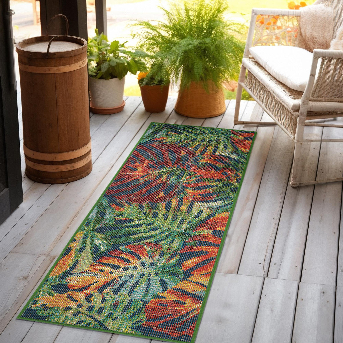Coastal Terrace Collection Area Rug -  Pier Runner Multi  lifestyle 63