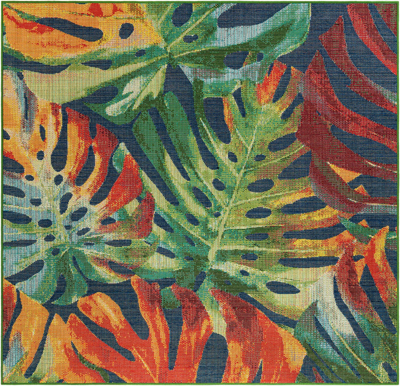 Coastal Terrace Collection Area Rug -  Pier Square Multi  lifestyle 25