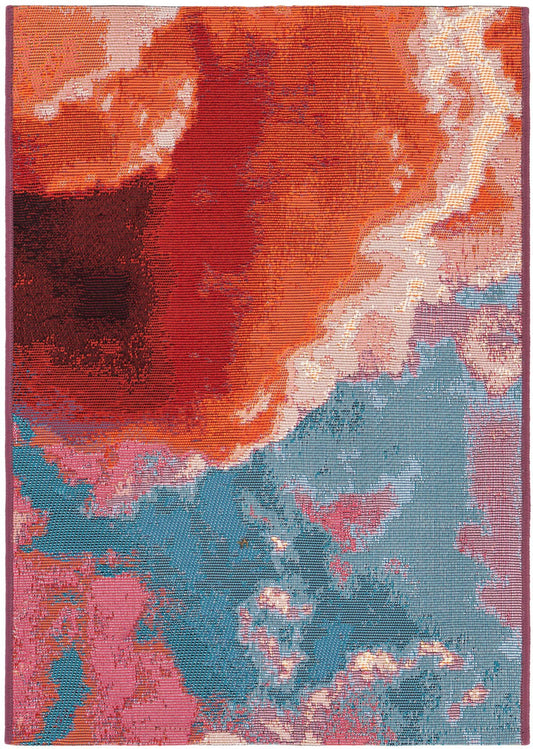 Urban Terrace Collection Area Rug -  Patio Rectangle Gray and Pink Main