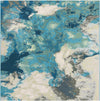Urban Terrace Collection Area Rug -  Gazebo Square Ivory and Blue  lifestyle 29
