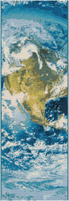 Urban Terrace Collection Area Rug -  Pergola Runner Blue  lifestyle 11