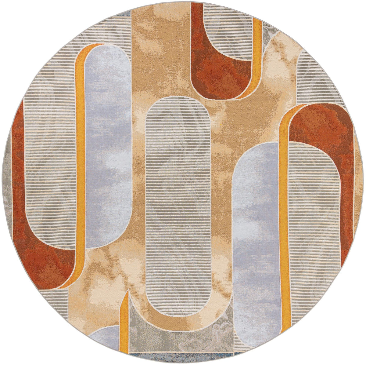 Urban Terrace Collection Area Rug -  Deck Round Multi  lifestyle 11