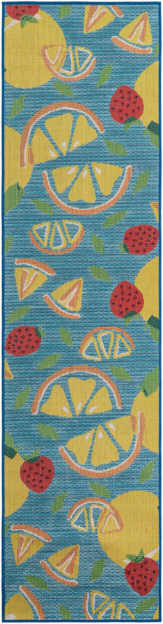 Coastal Terrace Collection Area Rug -  Cove Runner Blue  lifestyle 17
