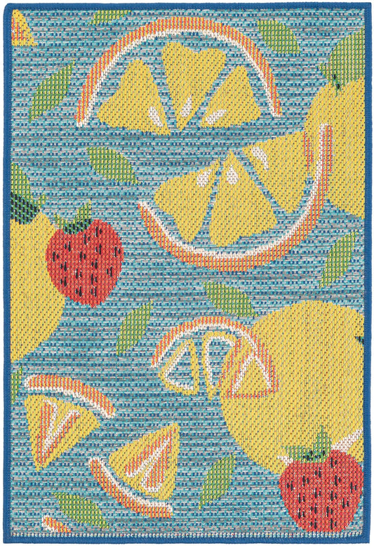 Coastal Terrace Collection Area Rug -  Cove Rectangle Blue Main
