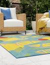 Coastal Terrace Collection Area Rug -  Cove Rectangle Blue  lifestyle 3