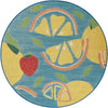 Coastal Terrace Collection Area Rug -  Cove Round Blue  lifestyle 19