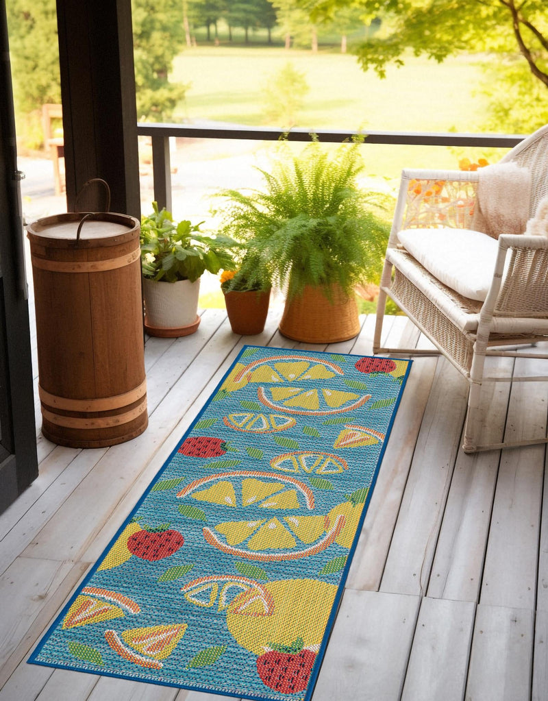 Coastal Terrace Collection Area Rug -  Cove Runner Blue  lifestyle 26