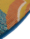 Coastal Terrace Collection Area Rug -  Cove Round Blue  lifestyle 33