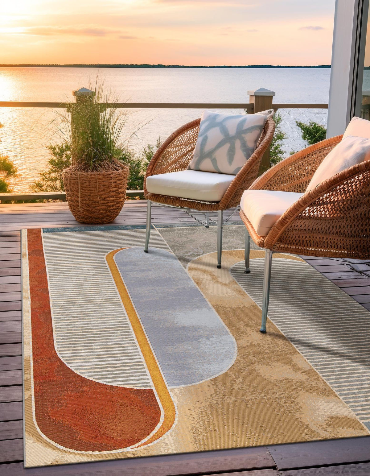 Urban Terrace Collection Area Rug -  Deck Rectangle Multi Main