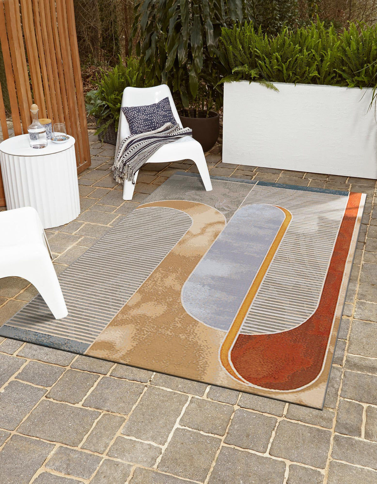 Urban Terrace Collection Area Rug -  Deck Rectangle Multi  lifestyle 2