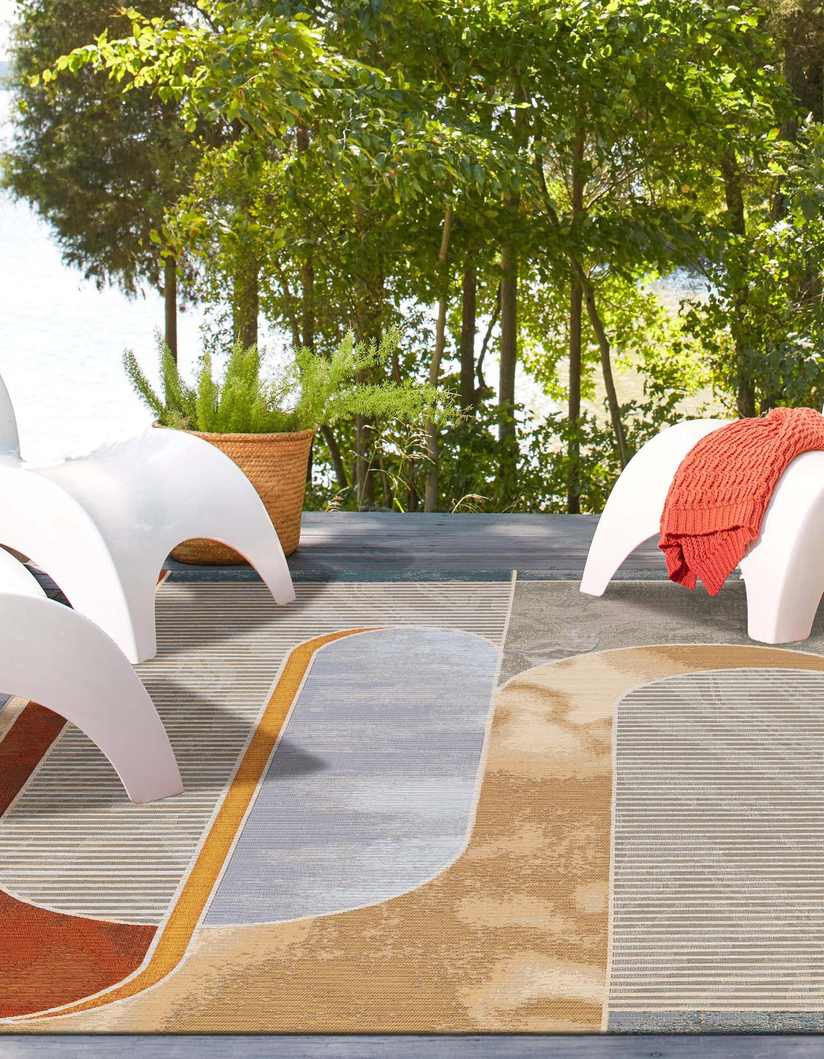 Urban Terrace Collection Area Rug -  Deck Rectangle Multi  lifestyle 5