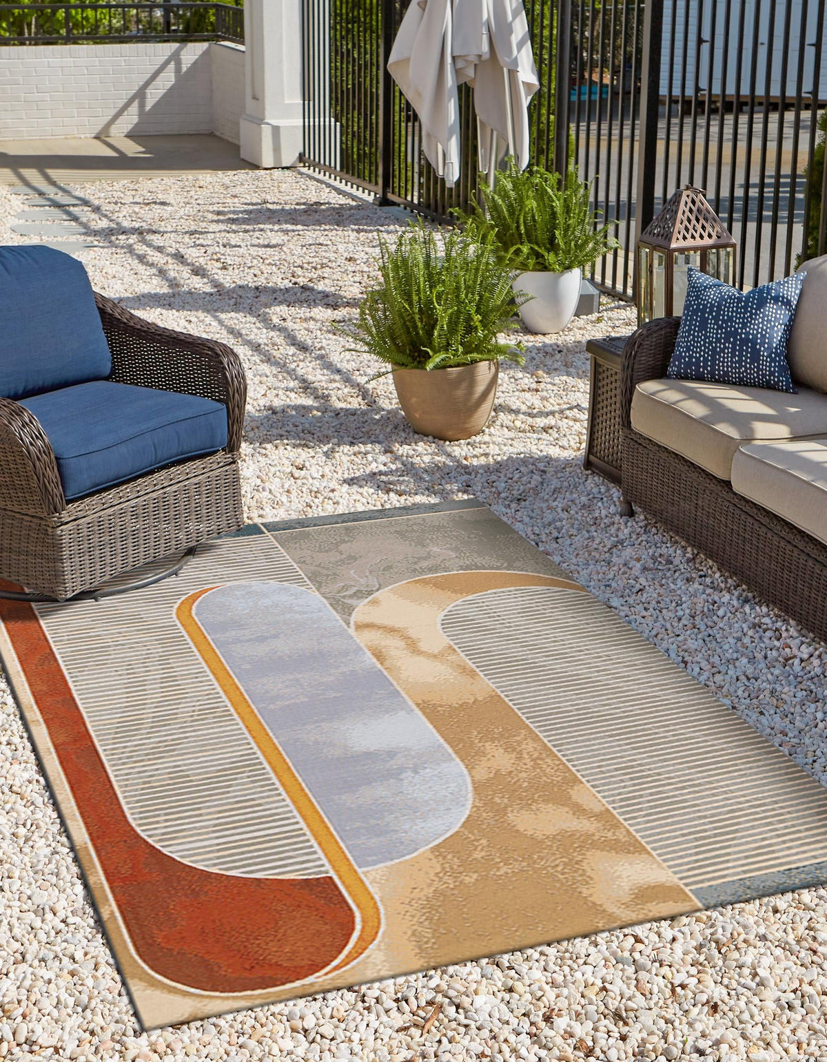 Urban Terrace Collection Area Rug -  Deck Rectangle Multi  lifestyle 6
