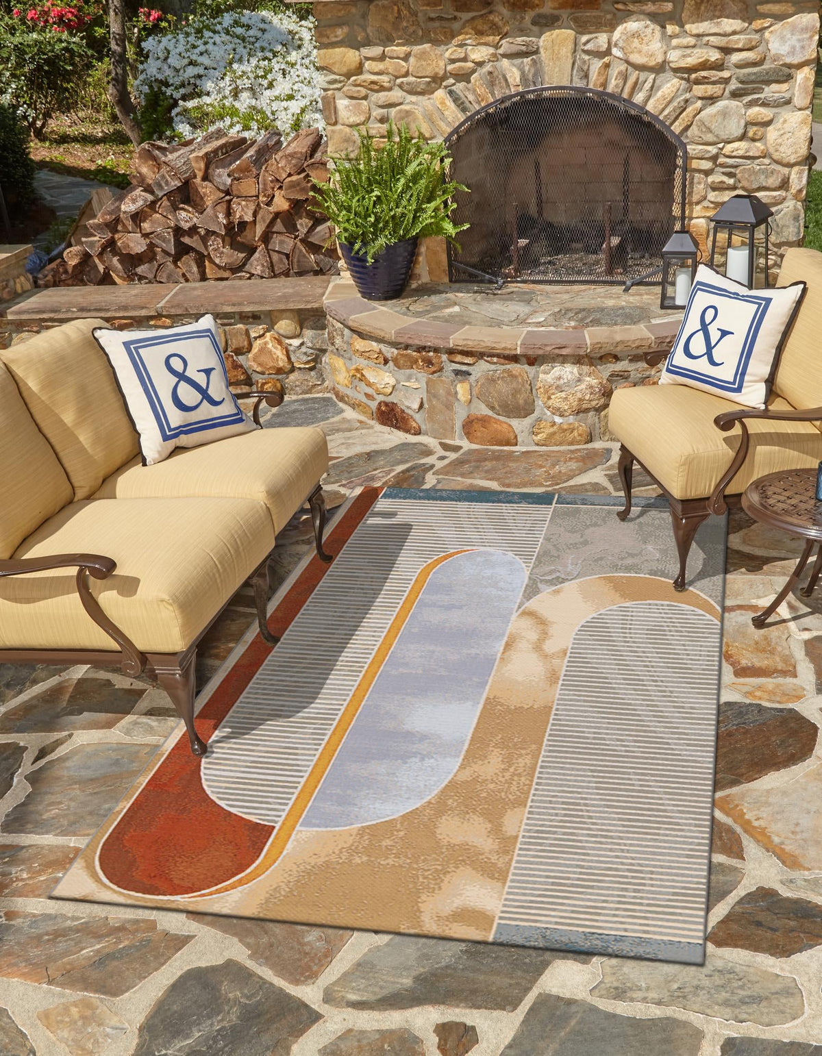 Urban Terrace Collection Area Rug -  Deck Rectangle Multi  lifestyle 8