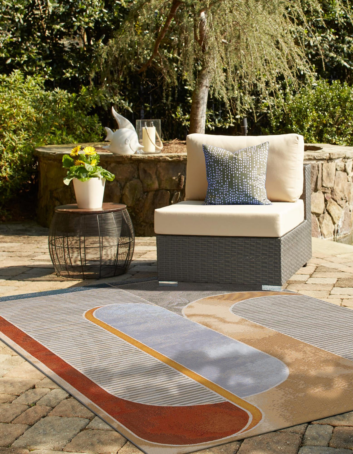 Urban Terrace Collection Area Rug -  Deck Rectangle Multi  lifestyle 9