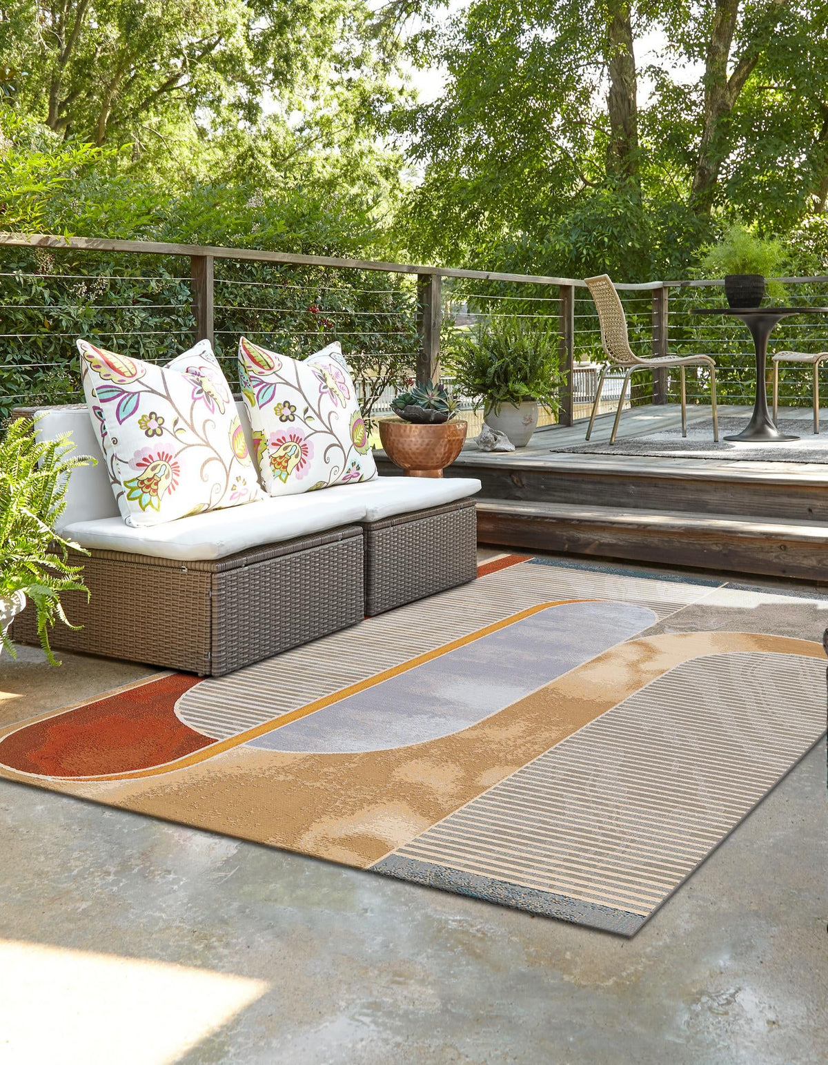 Urban Terrace Collection Area Rug -  Deck Rectangle Multi  lifestyle 10