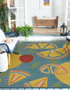 Coastal Terrace Collection Area Rug -  Cove Square Blue  lifestyle 24