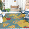 Coastal Terrace Collection Area Rug -  Cove Square Blue  lifestyle 62