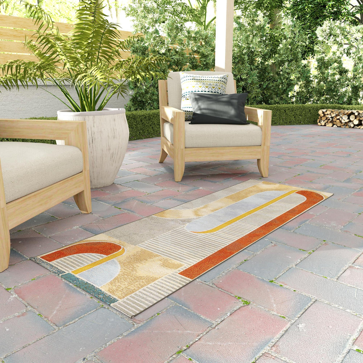 Urban Terrace Collection Area Rug -  Deck Runner Multi  lifestyle 27