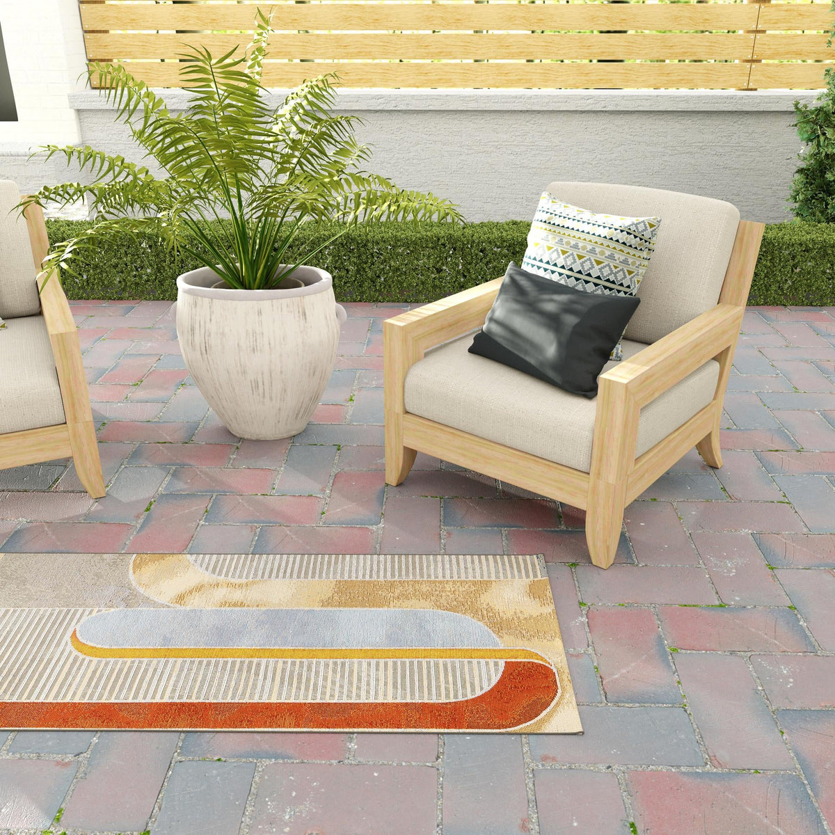Urban Terrace Collection Area Rug -  Deck Runner Multi  lifestyle 30