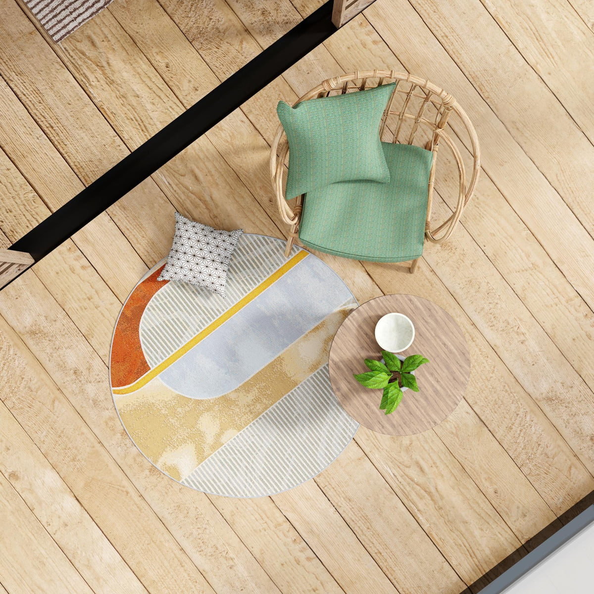 Urban Terrace Collection Area Rug -  Deck Round Multi  lifestyle 29