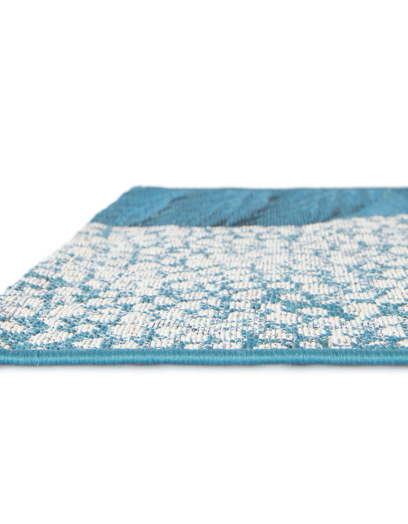 Urban Terrace Collection Area Rug -  Courtyard Runner Blue and Ivory  lifestyle 27