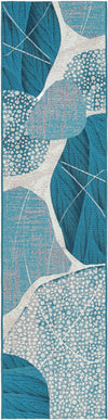 Urban Terrace Collection Area Rug -  Courtyard Runner Blue and Ivory  lifestyle 9