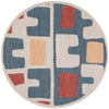 Coastal Terrace Collection Area Rug -  Sail Round Ivory and Blue  lifestyle 28