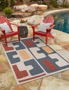 Coastal Terrace Collection Area Rug -  Sail Rectangle Ivory and Blue  lifestyle 2