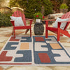 Coastal Terrace Collection Area Rug -  Sail Rectangle Ivory and Blue  lifestyle 15