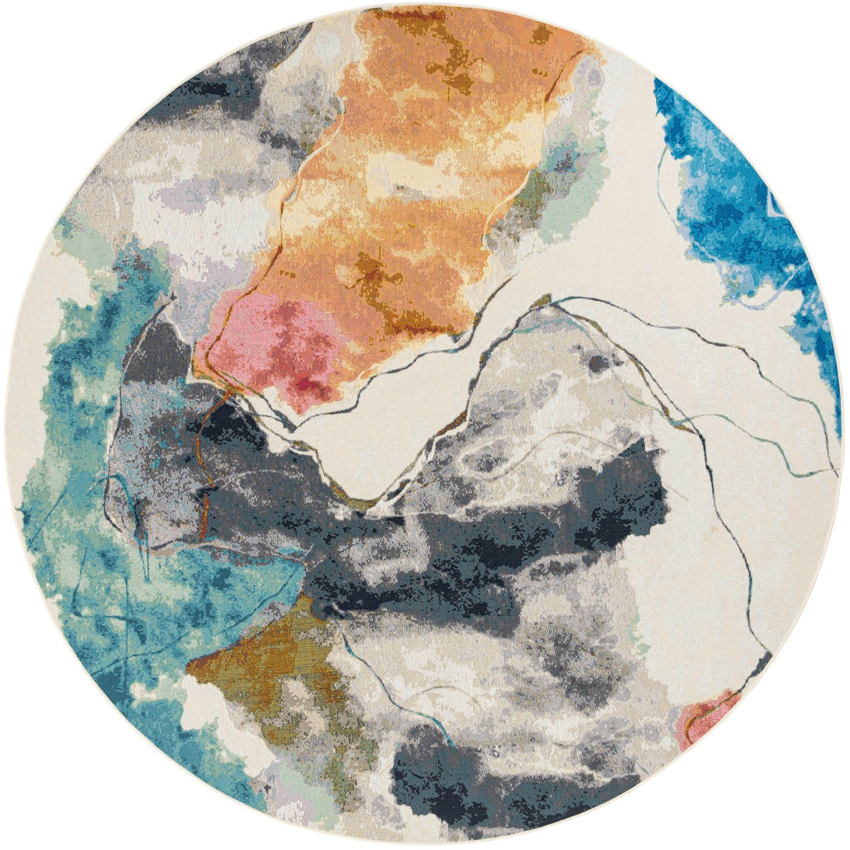 Urban Terrace Collection Area Rug -  Arbor Round Multi  lifestyle 7