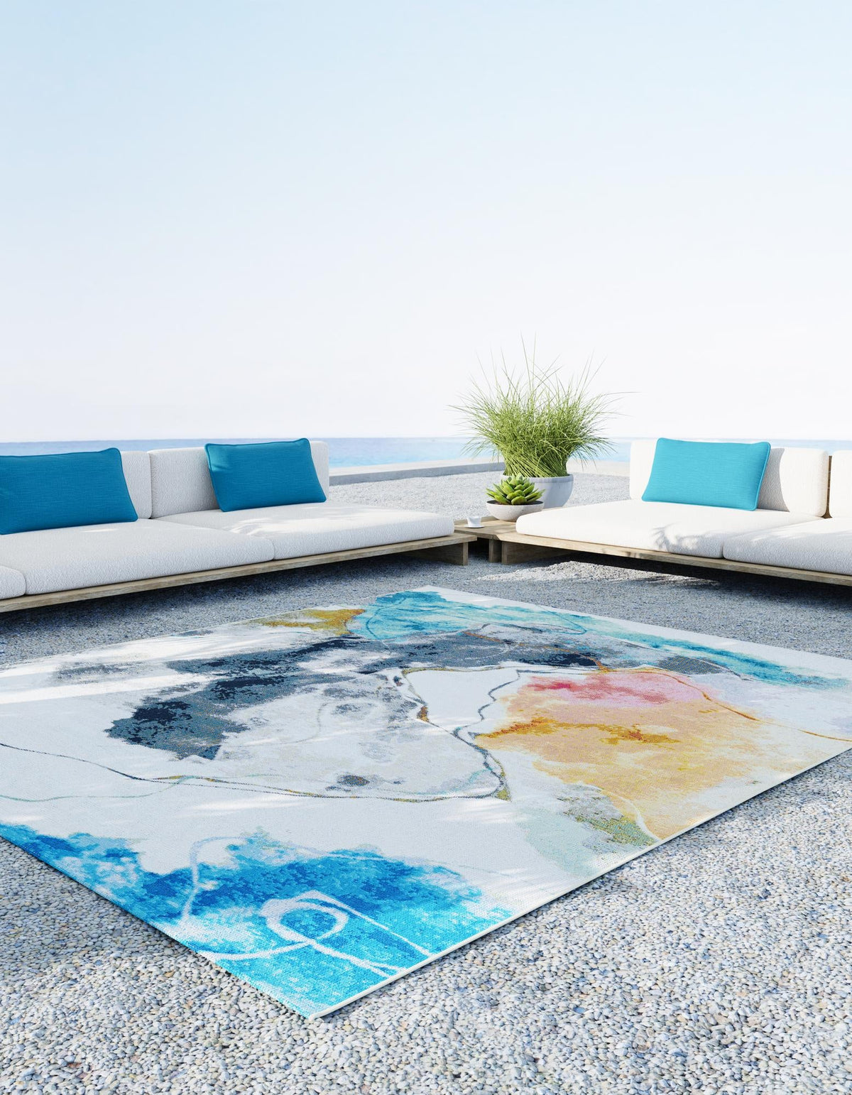 Urban Terrace Collection Area Rug -  Arbor Rectangle Multi  lifestyle 2
