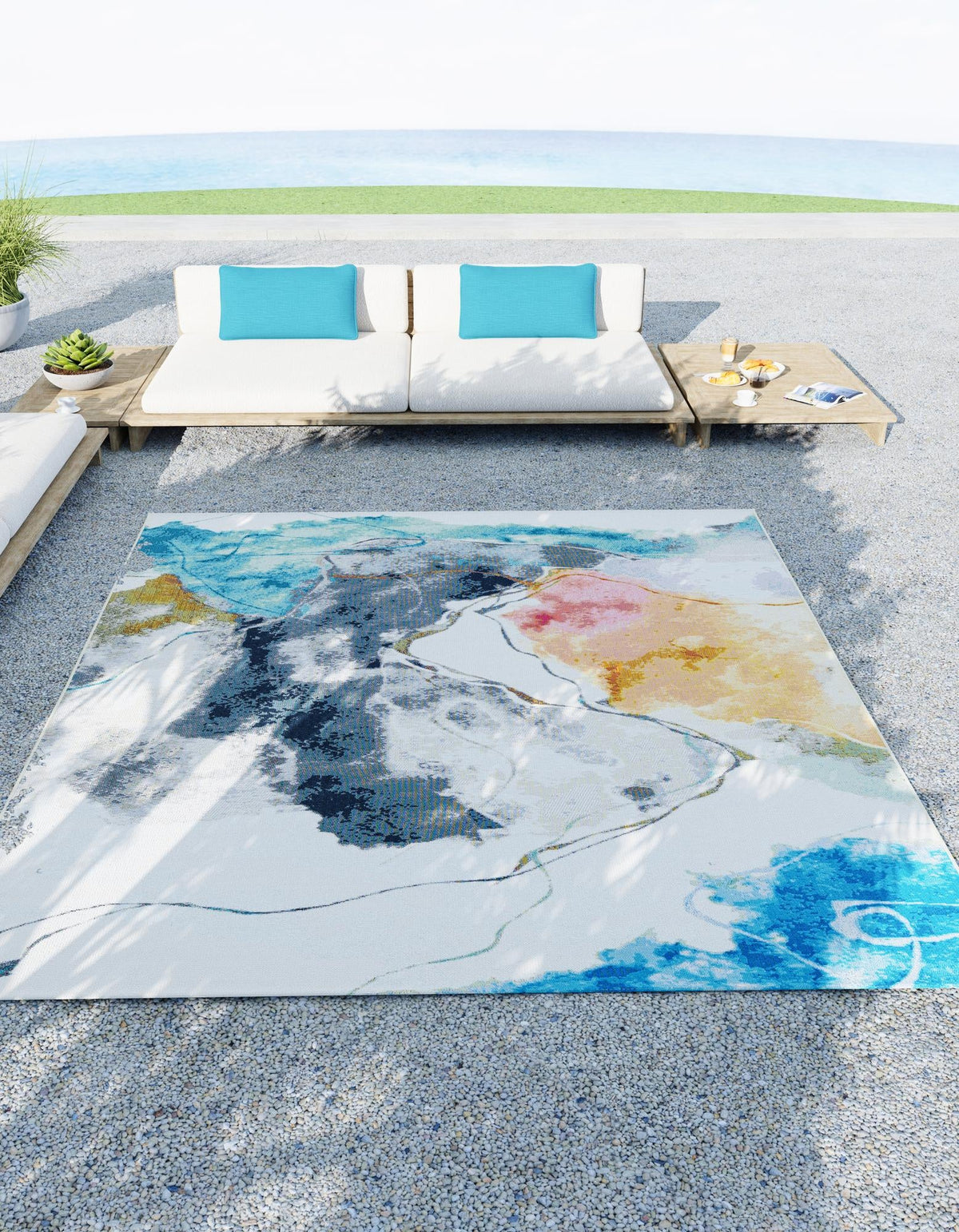 Urban Terrace Collection Area Rug -  Arbor Rectangle Multi  lifestyle 3