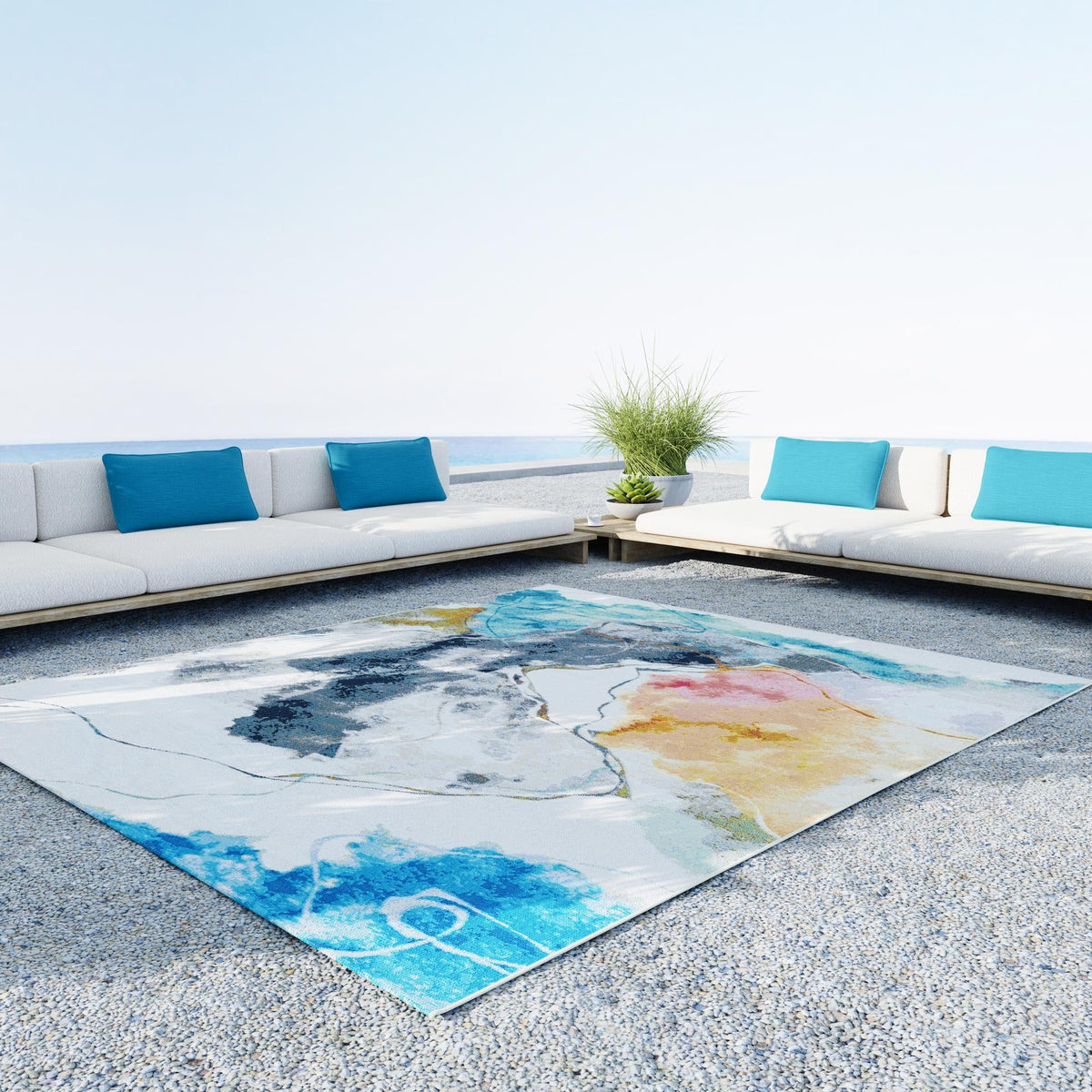 Urban Terrace Collection Area Rug -  Arbor Rectangle Multi  lifestyle 5