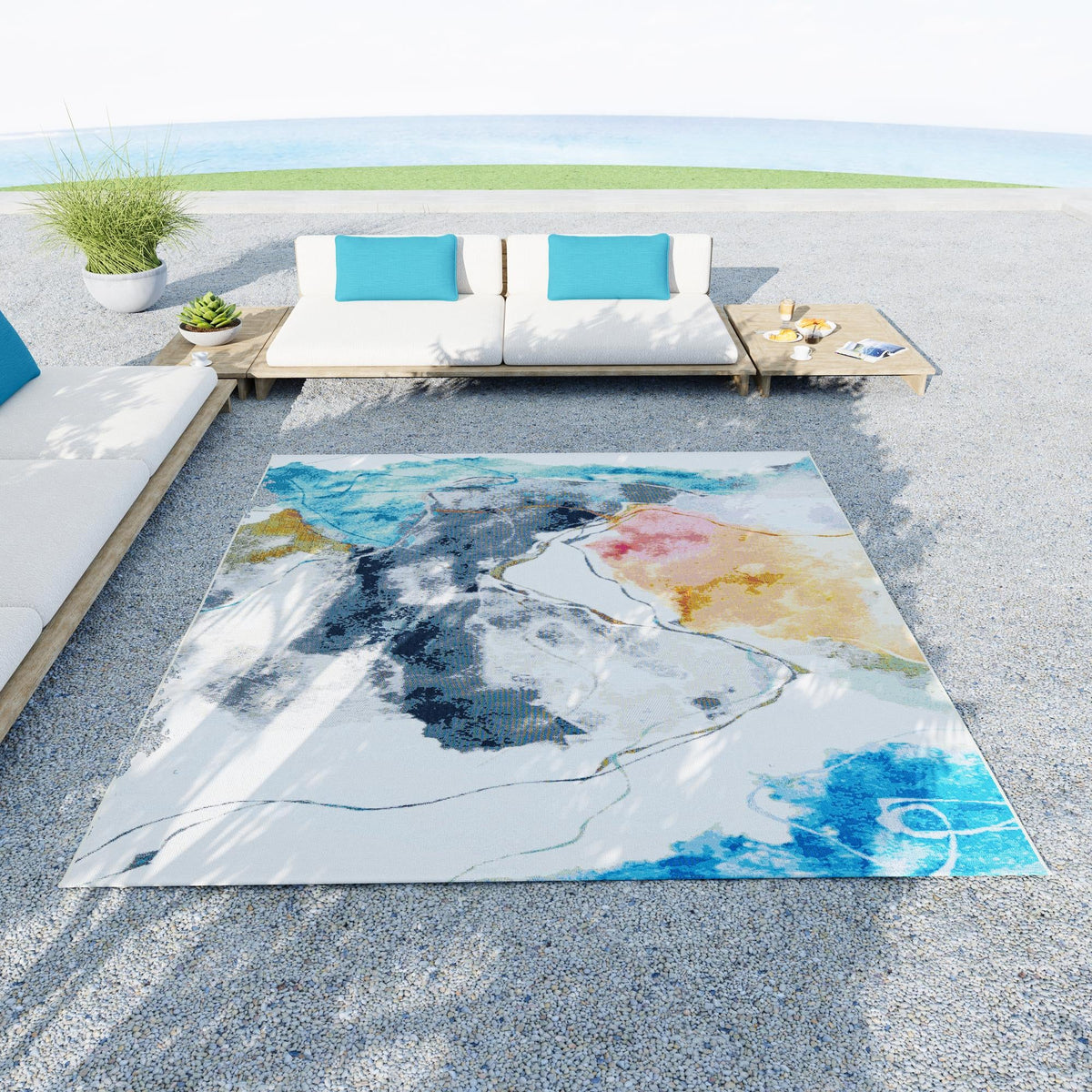 Urban Terrace Collection Area Rug -  Arbor Rectangle Multi  lifestyle 6