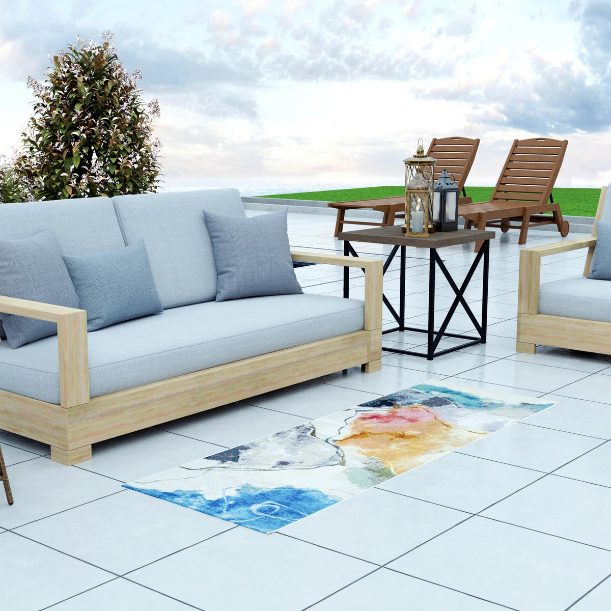 Urban Terrace Collection Area Rug -  Arbor Runner Multi  lifestyle 33