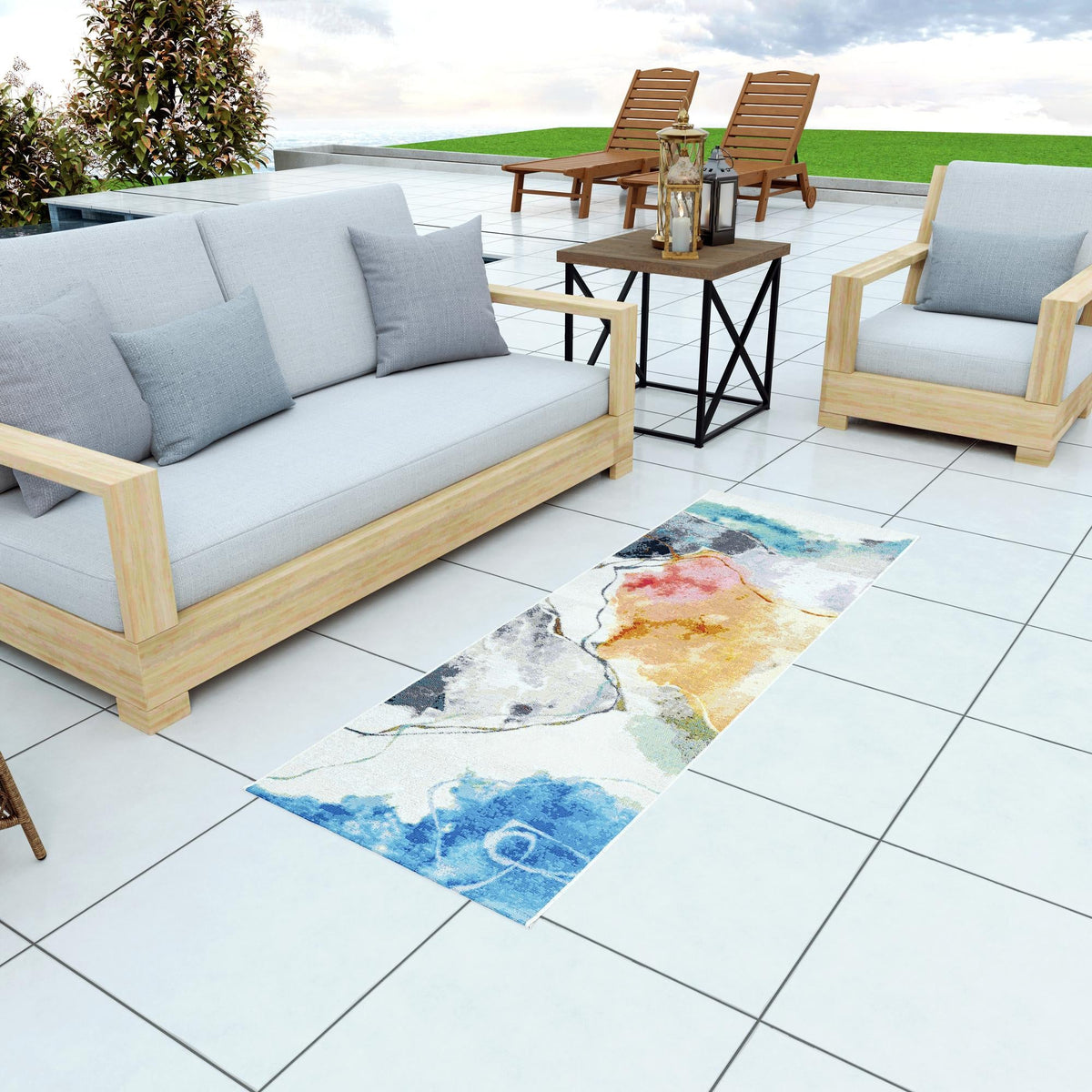 Urban Terrace Collection Area Rug -  Arbor Runner Multi  lifestyle 36