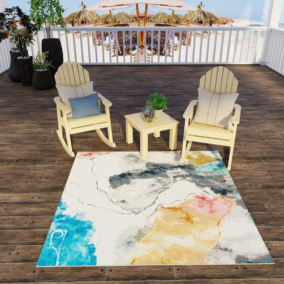 Urban Terrace Collection Area Rug -  Arbor Square Multi  lifestyle 34