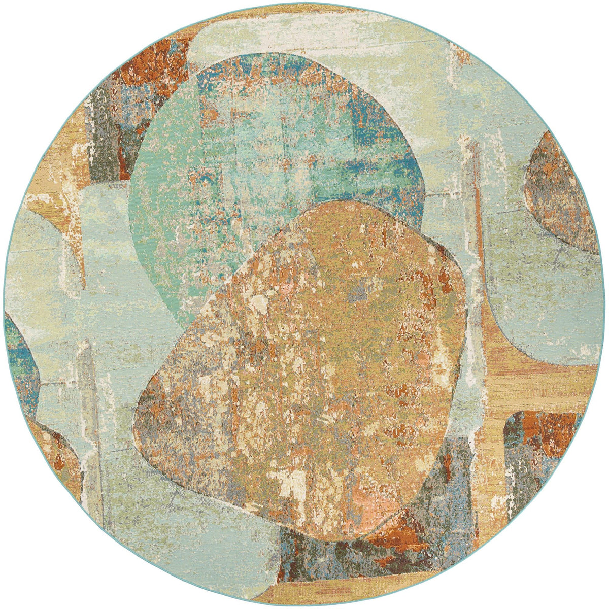 Urban Terrace Collection Area Rug -  Portico Round Multi  lifestyle 4