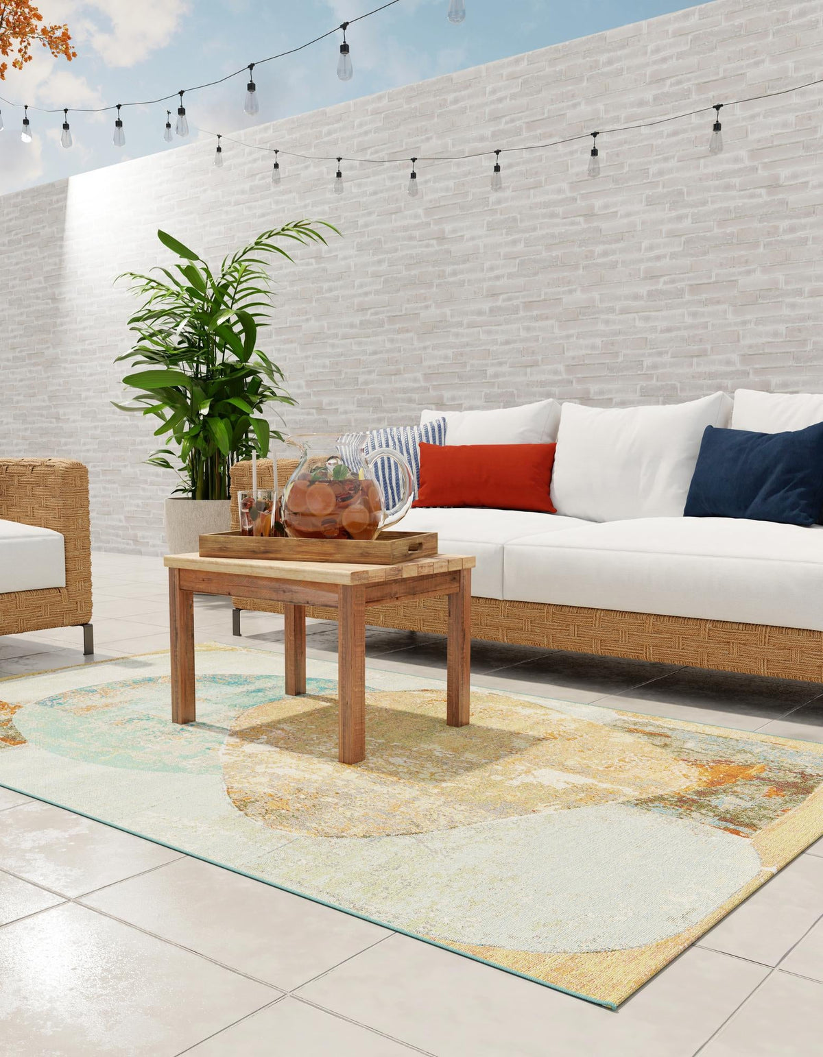 Urban Terrace Collection Area Rug -  Portico Rectangle Multi  lifestyle 2