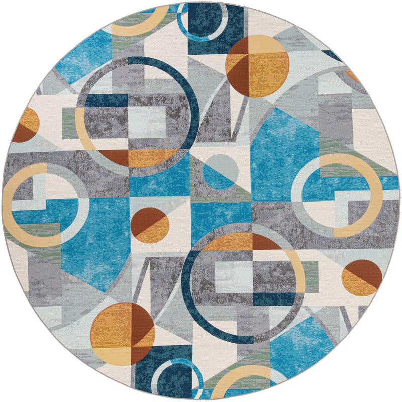 Urban Terrace Collection Area Rug -  Loggia Round Multi  lifestyle 7