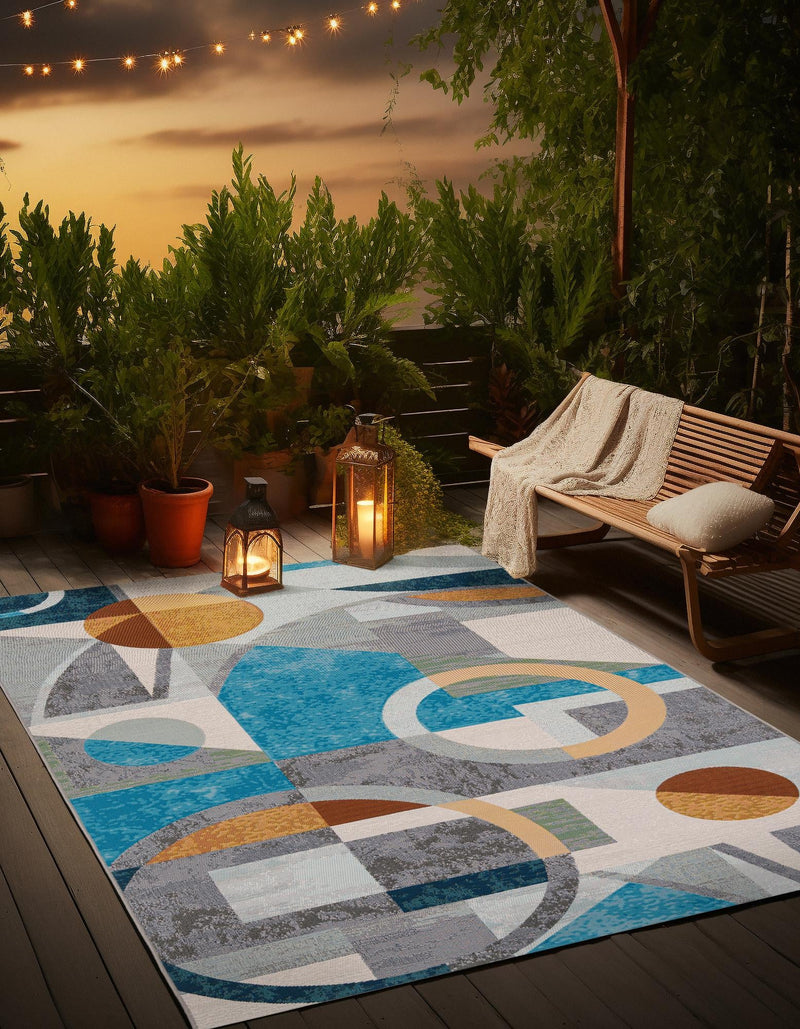 Urban Terrace Collection Area Rug -  Loggia Rectangle Multi  lifestyle 2