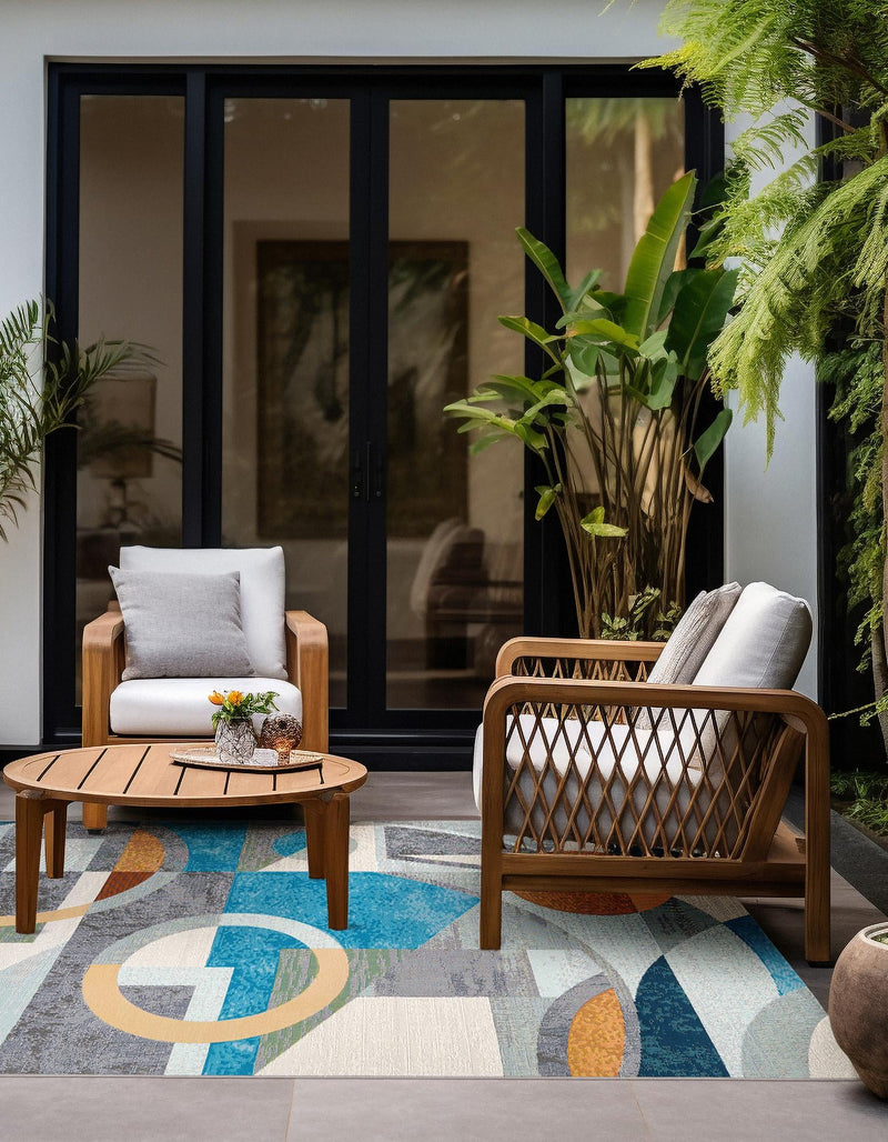 Urban Terrace Collection Area Rug -  Loggia Rectangle Multi  lifestyle 3